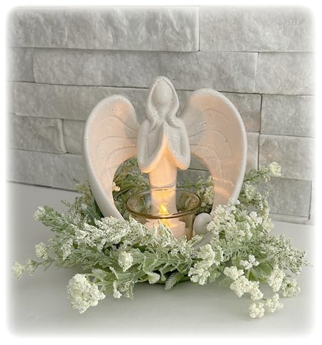 Healing for The Hurting Dulaya Memories - Beileidsgeschenk Engelsstatuen für Gedenkstätten, Beerdigungen, Beileid oder Verlust eines geliebten Menschen - Gedenkengel Teelichthalter Statue, Feier des von Dulaya Memories In Art