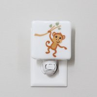 Affe Verschmolzen Glas Nachtlicht | Kindergarten Baby-Dusche-Geschenk Kinder Gender-Neutral Moderne Pavian Schimpanse von DulcetDesign