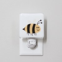 Bumble Bee Verschmolzen Glas Nachtlicht | Kindergarten Baby-Dusche-Geschenk Gelb Und Schwarz Kinder von DulcetDesign
