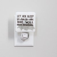 Ließ Sie Für When She Wacht Will Move Mountains Geschmolzene Glas Nachtlicht Schlafen | The Wild One Baby Kinderzimmer Dekor von DulcetDesign