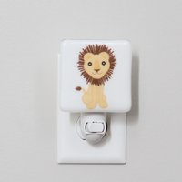 Lion Verschmolzen Glas Nachtlicht | Kindergarten Baby-Dusche-Geschenk Gelbe Kinder Gender-Neutral Moderne Dschungel von DulcetDesign
