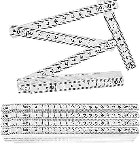 5 Stück Zollstock, Gliedermaßstab aus Kunststoff 2m mit 90°/180° Winkeleinrastung und Winkelskala, Meterstabmit 10 Glieder, Für Haus, Hobby, Werkstatt von Dulcicasa