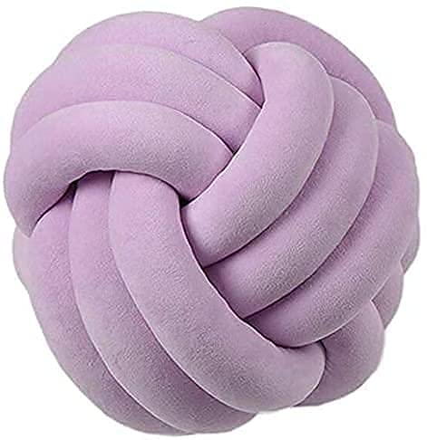 Knotenkissen, Knoten-Ball-Kissen, Geknotetes Kissen für Sofa, Bett, Dekorativ, Zierkissen Knoten für Schlafzimmer Sofa Auto Büro Spielraum (Lila,20cm Durchmesser) von Dulcicasa