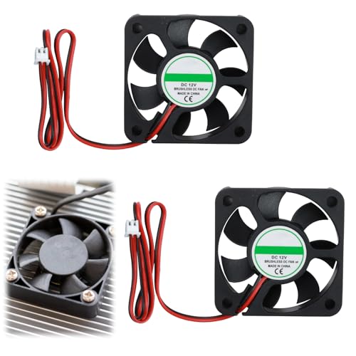 2 Stück Dc 12V Lüfter 2Pin 3D Druckerventilator Bürstenloser Dc-Lüfter 12 V 5010 Kleiner Leiser Kühlventilator 50 Mm Mit Kabel Und Stecker für Eismaschine Heizlüfter Kühler Pc Gehäuselüfter 50x50x10MM 2 Stück Dc 12V Lüfter 2Pin 3D Druckerventilator Bürstenloser Dc-Lüfter 12 V 5010 Kleiner Leiser Kühlventilator 50 Mm Mit Kabel Und Stecker für Eismaschine Heizlüfter Kühler Pc Gehäuselüfter 50x50x10MM von Duluok