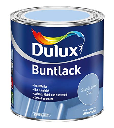 3 x 500ml Dulux Buntlack glänzend für Innen/Außen Skandinavien Blau von Dulux
