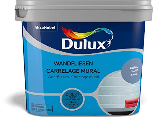 Dulux Fresh up Wandfliesenfarbe Satin, Denim Blue, 750ml von Dulux