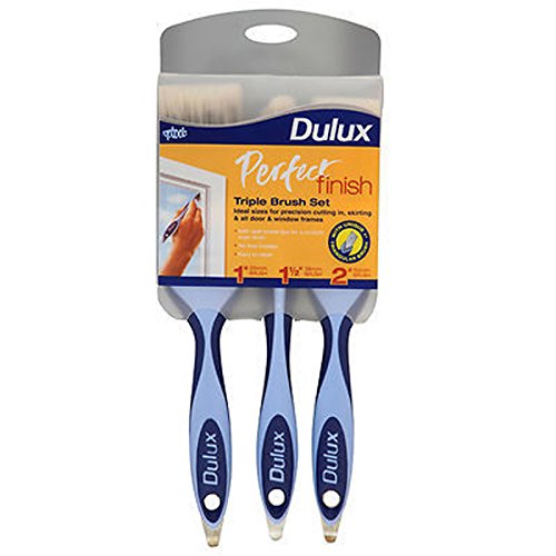 Dulux 400325 Perfect Finish Triple Bürste Set – Blau (3-teilig) von Dulux