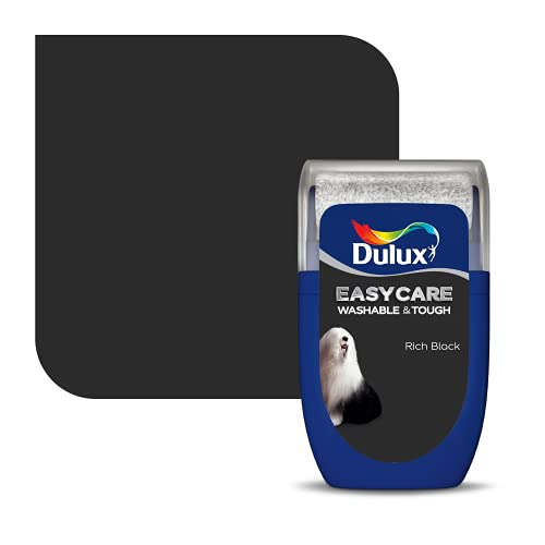 Dulux Easycare waschbare und robuste Testfarbe, sattes Schwarz, 30 ml von Dulux