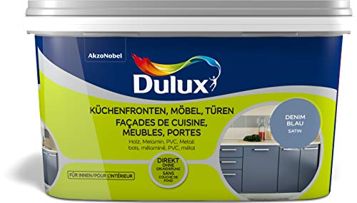 Dulux Fresh Up Farbe für Küchen, Möbel, Türen, 750ml, DENIM BLUE, glänzend | einfache Renovierung + Anwendung, erhältlich in 7 weiteren Trend-Farben von Dulux