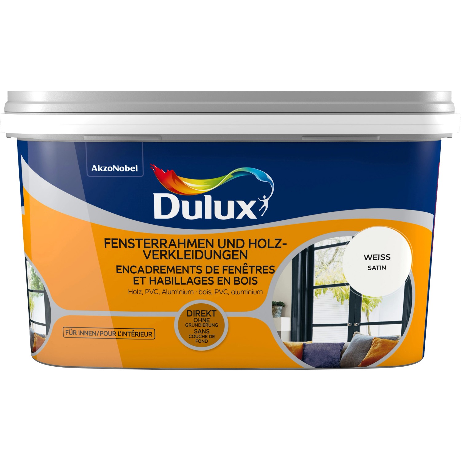 Dulux Fresh Up Lack für Fensterrahmen und Holzverkleidungen Satin Weiß 2 l von Dulux