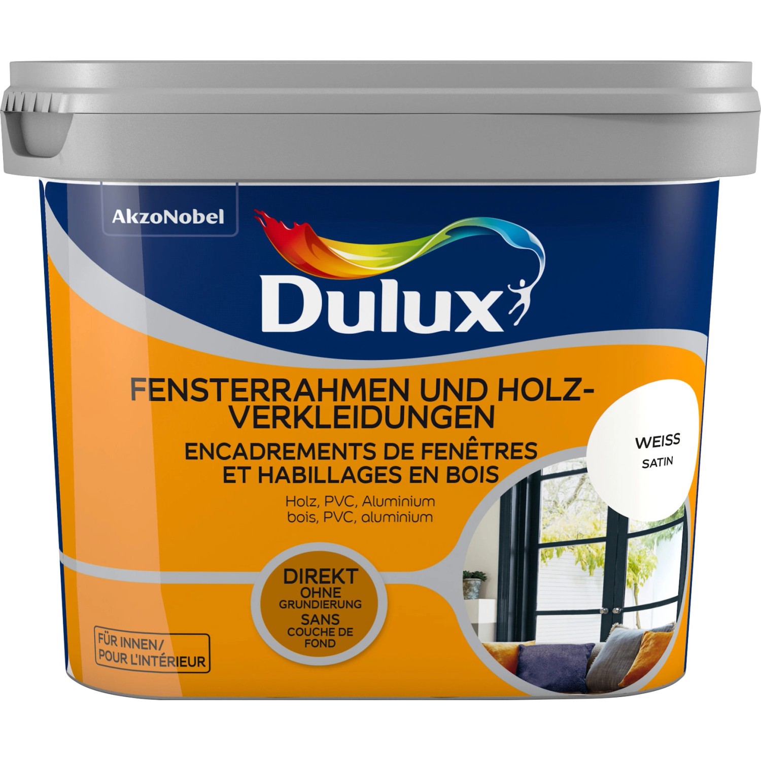 Dulux Fresh Up Lack für Fensterrahmen und Holzverkleidungen Satin Weiß 750 ml von Dulux