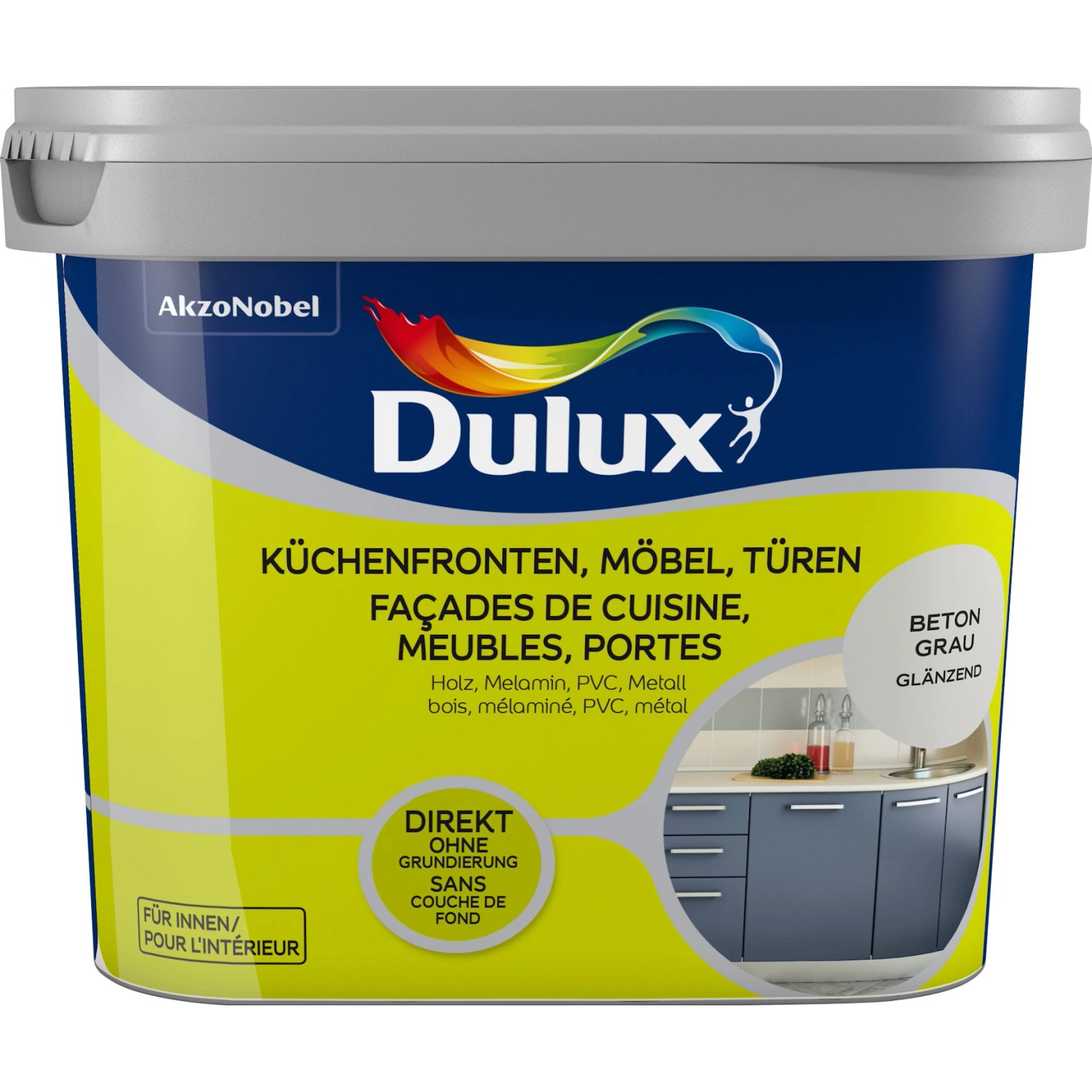 Dulux Fresh Up Lack für Küchen, Möbel und Türen Beton-Grau 750 ml von Dulux