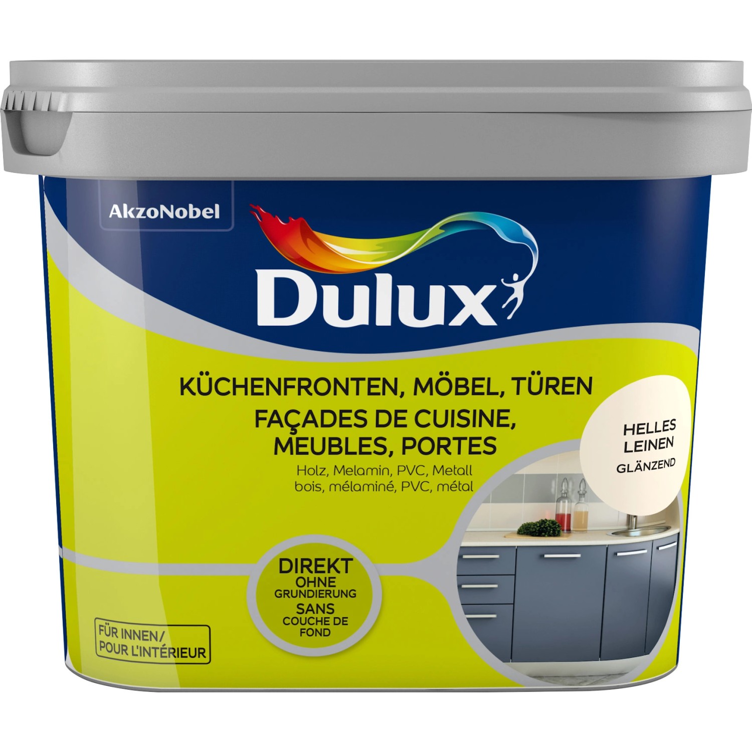 Dulux Fresh Up Lack für Küchen, Möbel und Türen Glänzend Helles Leinen 750 ml von Dulux