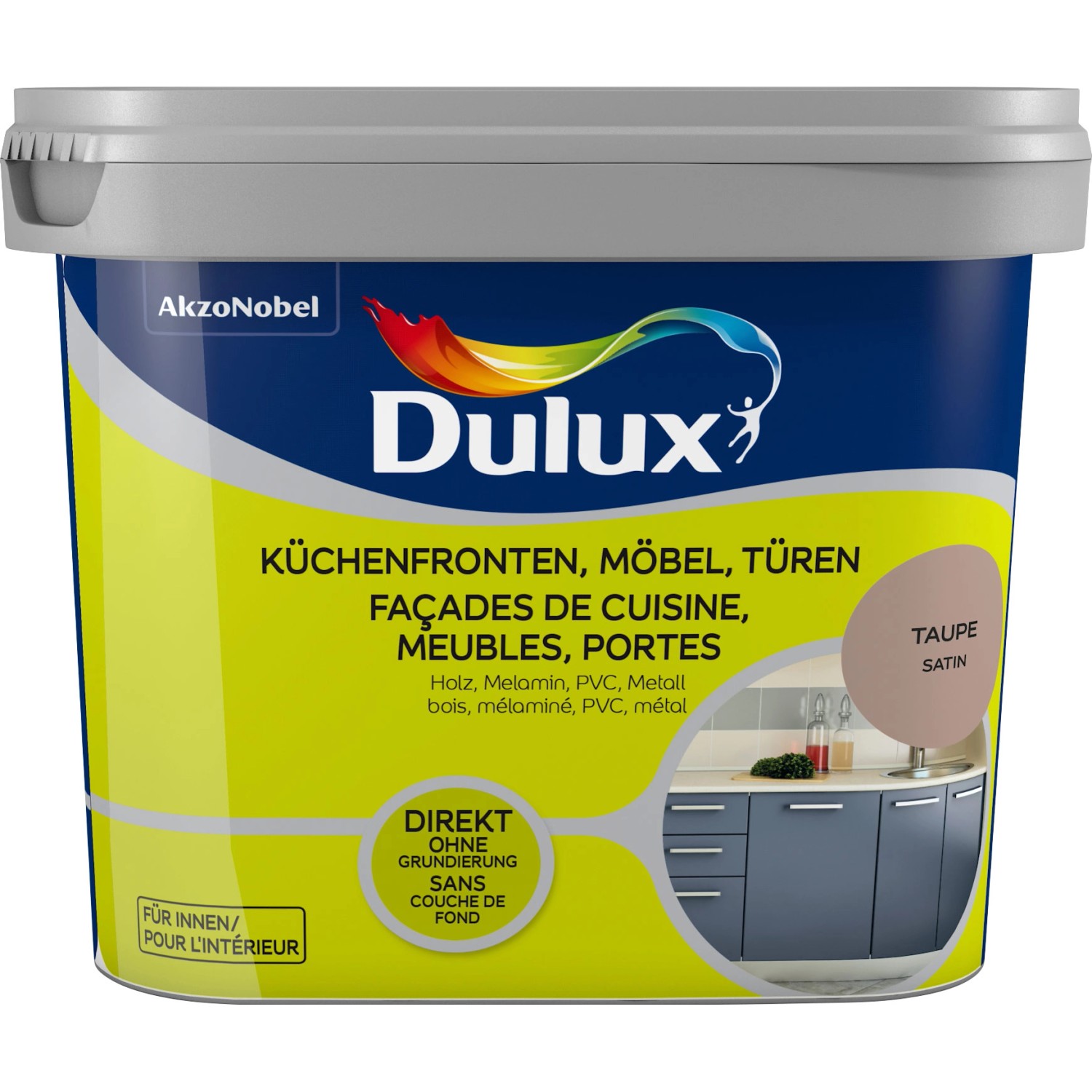 Dulux Fresh Up Lack für Küchen, Möbel und Türen Satin Taupe 750 ml von Dulux