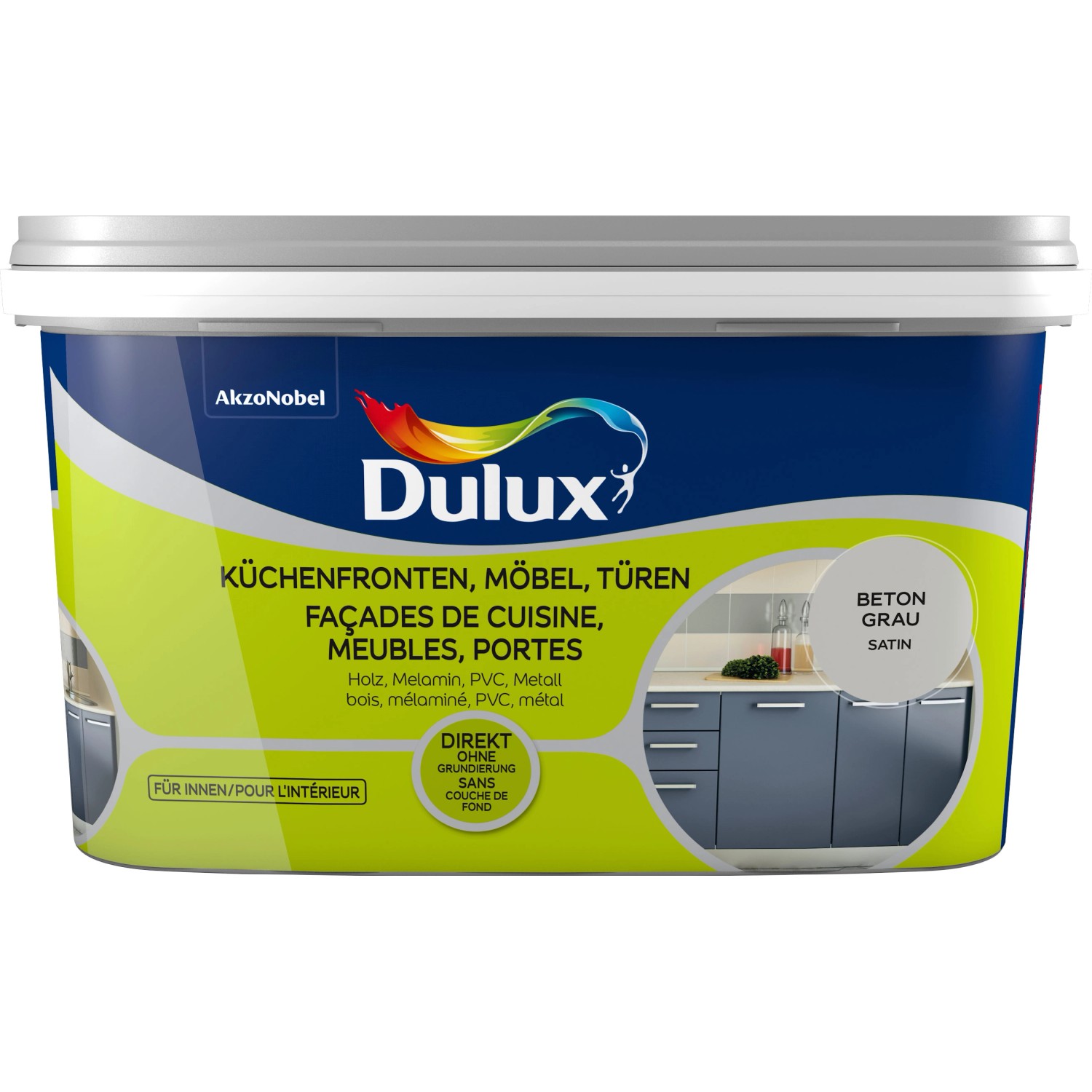 Dulux Fresh Up Lack für Küchenfronten, Möbel und Türen Satin Beton-Grau 2 l von Dulux