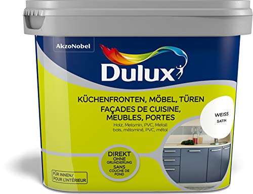 Dulux Fresh up Renovierungsfarbe Küchenmöbel, Türen, Möbel, seidenmatt, Farbe weiß 2L, 5280663 von Dulux