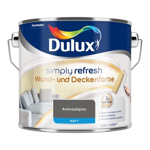 Dulux Simply Refresh Wand- und Deckenfarbe - Anthrazitgrau - 2,5 Liter - Erfrischende, langlebige Innenfarbe für ein schönes Zuhause Dulux Simply Refresh Wand- und Deckenfarbe - Anthrazitgrau - 2,5 Liter - Erfrischende, langlebige Innenfarbe für ein schönes Zuhause von Dulux