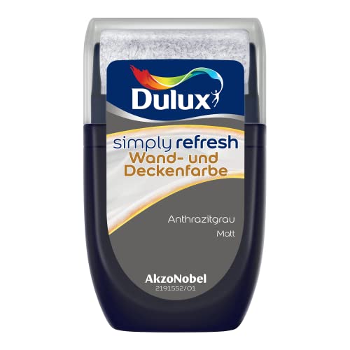 Dulux Simply Refresh Wand- und Deckenfarbe Anthrazitgrau Tester 30 ml von Dulux