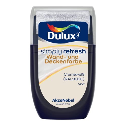 Dulux Simply Refresh Wand- und Deckenfarbe Cremeweiß RAL9001 Tester 30 ml von Dulux