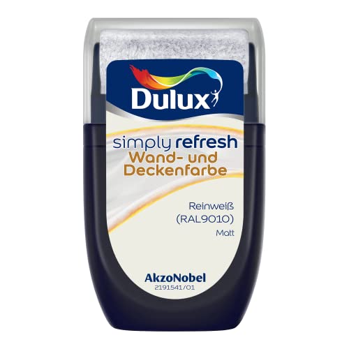 Dulux Simply Refresh Wand- und Deckenfarbe Reinweiss RAL9010 Tester 30 ml von Dulux