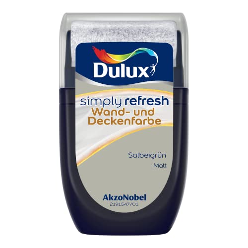 Dulux Simply Refresh Wand- und Deckenfarbe - Salbeigrün – Tester 30 ml - Erfrischende, langlebige Innenfarbe für ein schönes Zuhause von Dulux