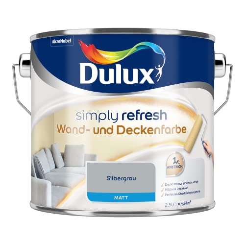 Dulux Simply Refresh Wand- und Deckenfarbe Silbergrau 2,5l von Dulux