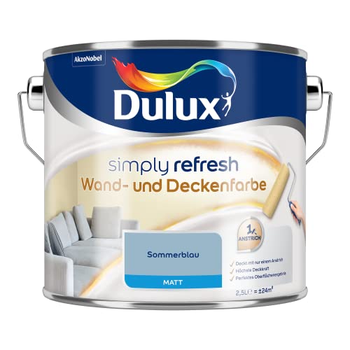 Dulux Simply Refresh Wand- und Deckenfarbe Sommerblau 2,5l von Dulux