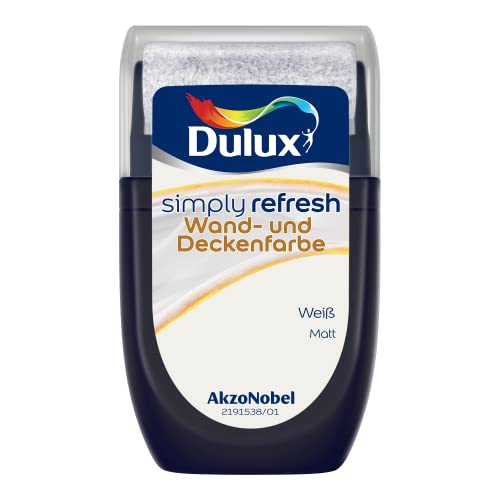 Dulux Simply Refresh Wand- und Deckenfarbe - Weiß – Tester 30 ml - Erfrischende, langlebige Innenfarbe für ein schönes Zuhause von Dulux