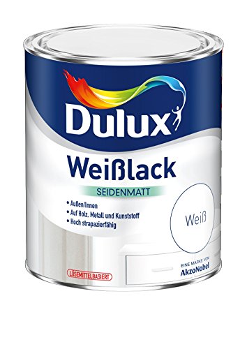 Dulux Lack seidenmatt 750ml, weiß von Dulux