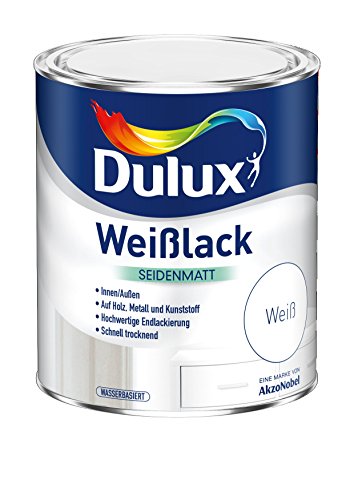 AKZO NOBEL (DIY DULUX) Lack seidenmatt wasserbasiert 2,500 L, weiß, 5194723 von Dulux