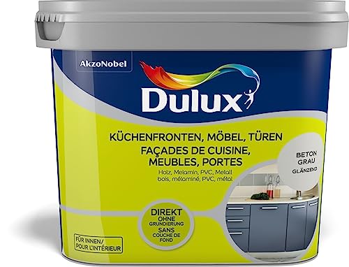 Dulux Fresh Up Farbe für Küchen, Möbel, Türen, 750ml, BETON GRAU, glänzend | einfache Renovierung + Anwendung, erhältlich in 7 weiteren Trend-Farben von Dulux