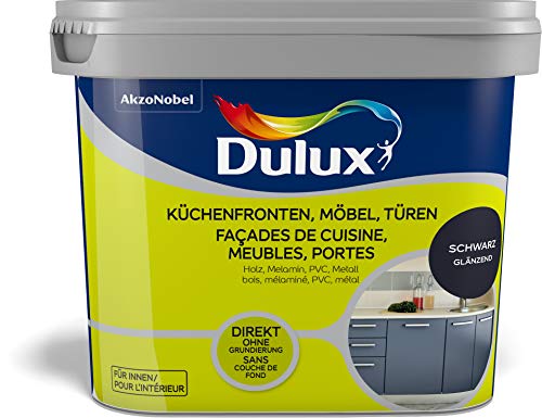 Dulux Fresh up Renovierungsfarbe Küchenmöbel, Türen, Möbel, Glänzend, Farbe Schwarz 750ML, 0.75 Liter, 5280680 von Dulux