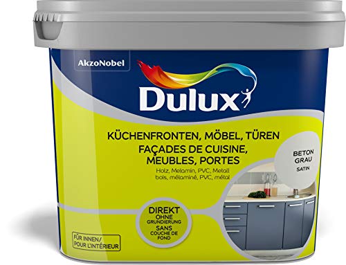 Dulux Fresh Up Farbe für Küchen, Möbel, Türen, 750ml, BETON GRAU, seidenmatt | einfache Renovierung + Anwendung, erhältlich in 7 weiteren Trend-Farben von Dulux