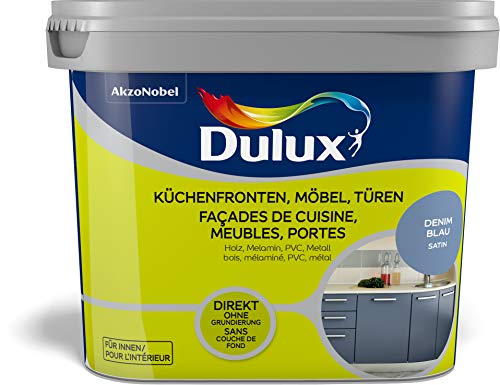 Dulux up Renovierungsfarbe Küchenmöbel, Türen, Möbel, seidenmatt, Farbe Denimblue 2L, 5280676, Denim Blue von Dulux