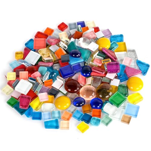 Dulynva 240g Mosaiksteine zum Basteln Glasmosaiksteine Bunt Mosaik Steine Irregulär Mosaikfliesen Mini Kristall-Mosaik-Fliesen für Heim Deko Blumentöpfe Spiegel DIY (Mix Color Series) von Dulynva