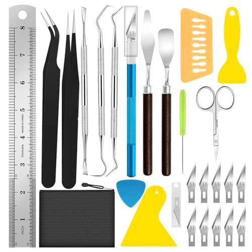 Dulynva 26 Stück Entgitterwerkzeug Plotter Werkzeuge für Cricut Modellierwerkzeug DIY Bastelwerkzeug Set für HTV Cameos Beschriftung Einschließlich Entgitterhaken Pinzette Bastelmesser Dulynva 26 Stück Entgitterwerkzeug Plotter Werkzeuge für Cricut Modellierwerkzeug DIY Bastelwerkzeug Set für HTV Cameos Beschriftung Einschließlich Entgitterhaken Pinzette Bastelmesser von Dulynva