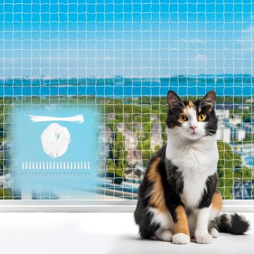 Dulynva 8x3M Katzennetz für Balkon Ohne Bohren, Katzennetz Fenster, Transparent Nylon Taubennetz Balkon, Vogelnetze Vogelschutznetz, Können Zuschneidbar und Bissfest für Balkone Treppen Terrassen Dulynva 8x3M Katzennetz für Balkon Ohne Bohren, Katzennetz Fenster, Transparent Nylon Taubennetz Balkon, Vogelnetze Vogelschutznetz, Können Zuschneidbar und Bissfest für Balkone Treppen Terrassen von Dulynva