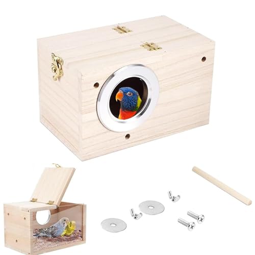 Dulynva Nistkasten Wellensittich Brutkasten Vogelzuchtbox Massivholz Papagei Zucht Box Transparentes Design mit Sichtfenster Vogelnest Vogelzucht Vogelhaus für Liebevogel Ellensittich Sittich von Dulynva