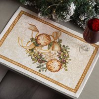 Gobelin Tischset Weihnachten Goldener Kranz 35 X 45 cm. Tischwäsche Weihnachten. Winter Feiertagsdekorationen. Weihnachtsgeschenk. Wohndekor Gobelin Tischset Weihnachten Goldener Kranz 35 X 45 cm. Tischwäsche Weihnachten. Winter Feiertagsdekorationen. Weihnachtsgeschenk. Wohndekor von DumVanoc