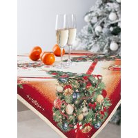 Gobelin Weihnachtliche Tischdecke Tannenbäume Und Geschenke. Tischwäsche. Winter Feiertagsdekorationen. Weihnachtsgeschenk. Wohndekor von DumVanoc