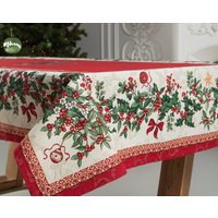 Gobelin Weihnachtstischdecke „Beeren". Weihnachtliche Tischwäsche. Winter Feiertagsdekorationen. Weihnachtsgeschenk. Wohndekor Gobelin Weihnachtstischdecke „Beeren". Weihnachtliche Tischwäsche. Winter Feiertagsdekorationen. Weihnachtsgeschenk. Wohndekor von DumVanoc