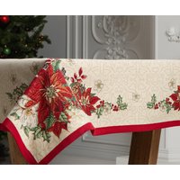 Gobelin Weihnachtstischdecke "Weihnachtstischdecke "Poinsettia" Weihnachtliche Tischwäsche. Winter Feiertagsdekorationen. Weihnachtsgeschenk Gobelin Weihnachtstischdecke "Weihnachtstischdecke "Poinsettia" Weihnachtliche Tischwäsche. Winter Feiertagsdekorationen. Weihnachtsgeschenk von DumVanoc
