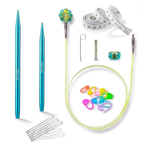 Dumeher Swivel Seile Kunststoff + Strickspitzen/Nadelspitze Metal, 4.0mm Rundstricknadel Set 360 ° Drehmechanismus, Seillänge 80 cm für austauschbare Rundstricknadeln Dumeher Swivel Seile Kunststoff + Strickspitzen/Nadelspitze Metal, 4.0mm Rundstricknadel Set 360 ° Drehmechanismus, Seillänge 80 cm für austauschbare Rundstricknadeln von Dumeher
