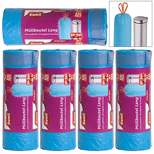 150 Müllbeutel Müllsäcke XXL Pack Abfallbeutel Mülltüten Müllsack Abfallsack 30-34L von Dumil