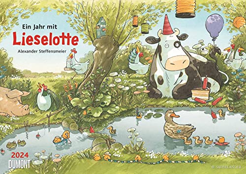 Die Kuh Lieselotte 2024 ‒ Erfunden und illustriert von Alexander Steffensmeier ‒ Wandkalender für Kinder ‒ Format 42 x 29,7 cm von Dumont Kalenderverlag