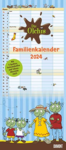 Die Olchis Familienkalender 2024 - Von Erhard Dietl - Familienplaner mit 5 Spalten - Format 22 x 49,5 cm von Dumont Kalenderverlag