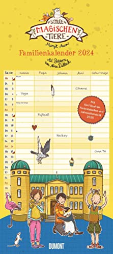 Schule der magischen Tiere Familienkalender 2024 - Wandkalender - Familienplaner mit 5 Spalten - Format 22 x 49,5 cm von Dumont Kalenderverlag