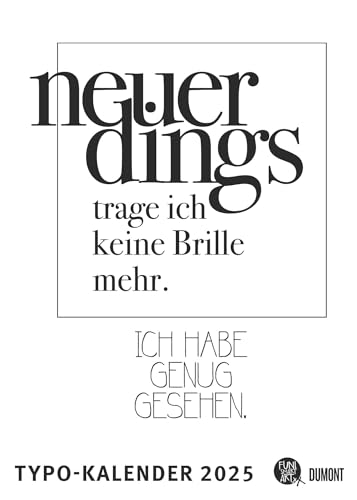 DUMONT - Typokalender FUNI SMART ART 2025 Wandkalender, 50x70cm, Posterkalender mit Schmunzelfaktor von FUNI SMART ART, regelmäßig auf der Bestsellerliste des buchreport.express, deutsches Kalendarium von DUMONT