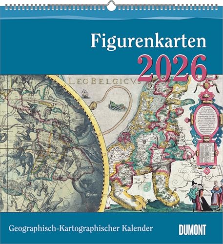 Geographisch-Kartographischer Kalender 2026 – Figurenkarten – Wand-Kalender mit historischen Landkarten – 45 x 48 cm: Geographisch-Kartographischer Kalender von DUMONT