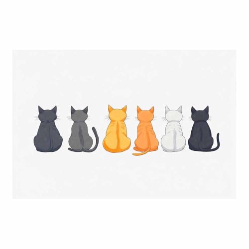 DunPei Leinwandbild Vintage Style Kunstdruck Bequeme Katze Perfekte Dekoration für Wohnzimmer Schlafzimmer Bad Küche Büro(Mehrfarbige183)-30x45cm Ungerahmt von DunPei